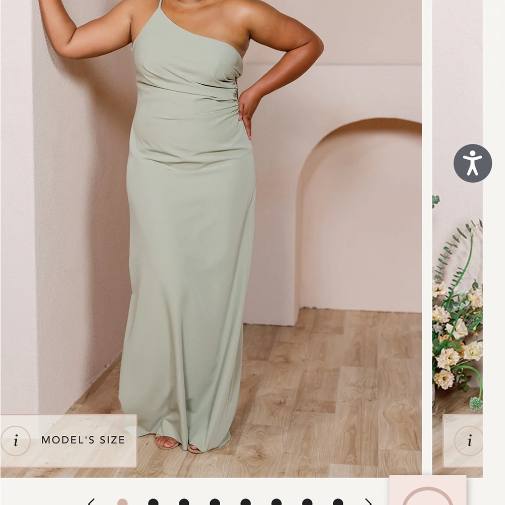 Revelry One-Shoulder Sage Green Bridesmaid Gown